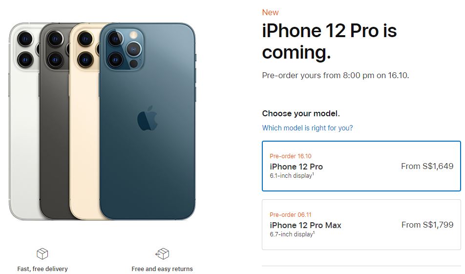 新加坡苹果迷可以从周五 16日 开始预订新的iphone 12和12 Pro 价格出炉 Foodiesg